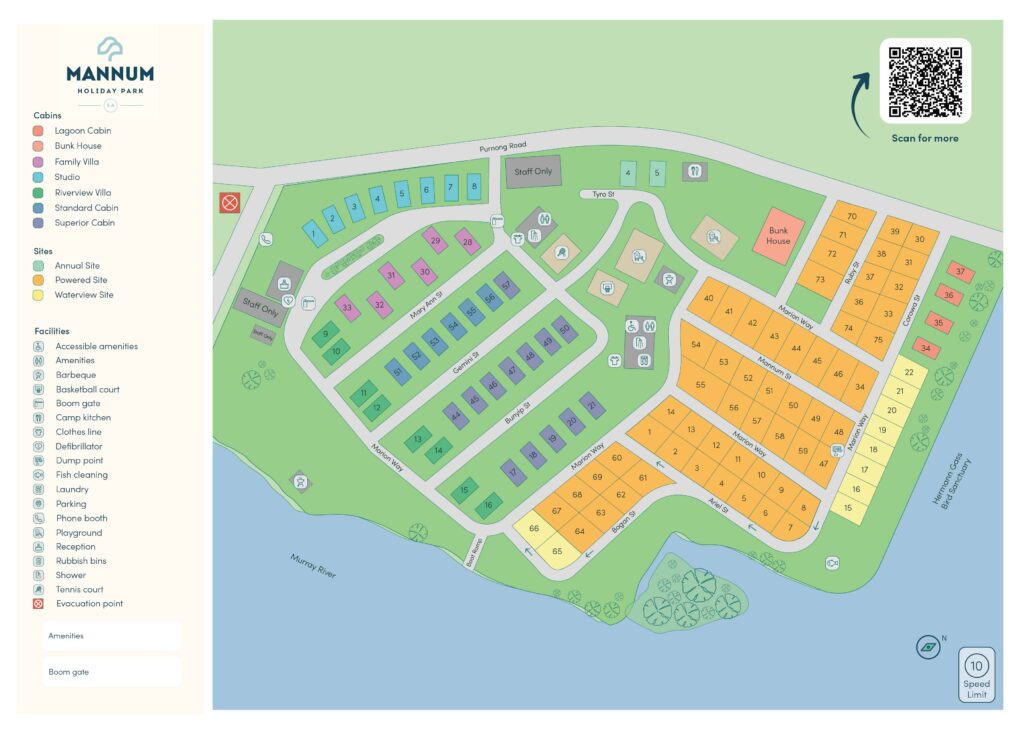 Mannum Holiday Park - Park Map MN 22.08.25
